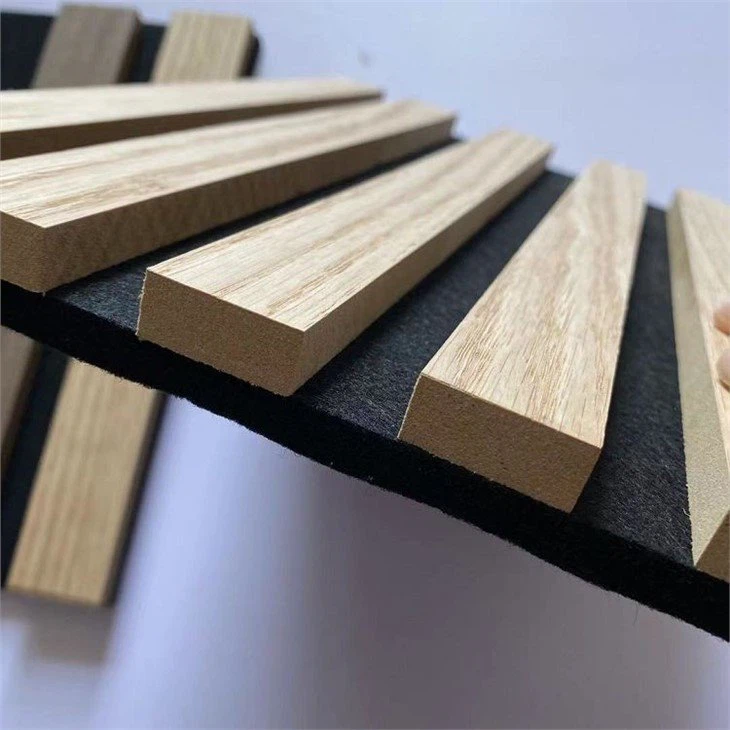 wooden slat polyester and mdf with veneer acoustic panel(001)